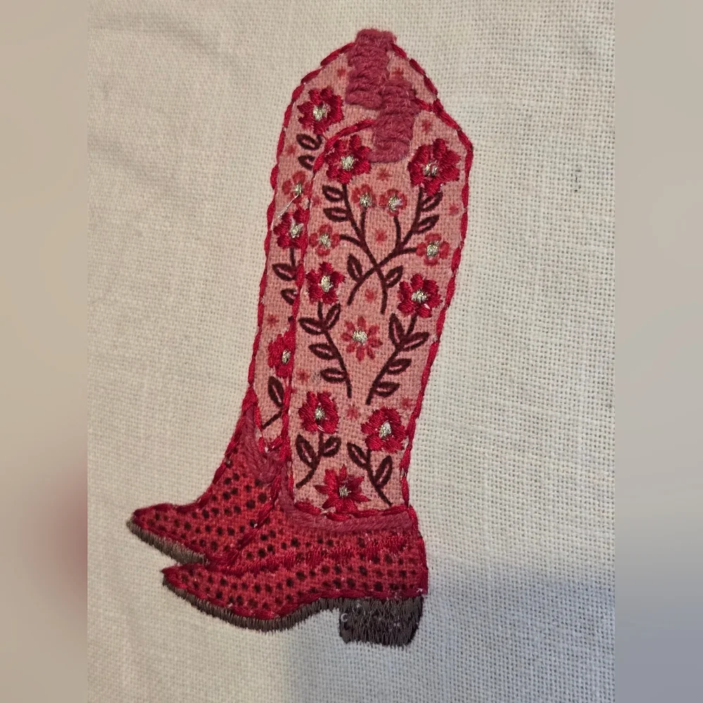 Isaac Mizrahi Pink Cowgirl Boot Decorative Pillow Zippered